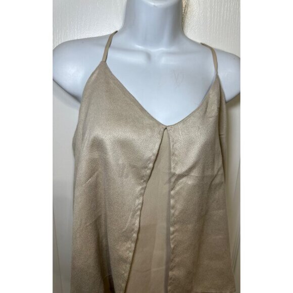 3 for $15 Harve Benard Gold Metallic Layered Sleeveless Cami Top, NWT Large - Picture 4 of 9